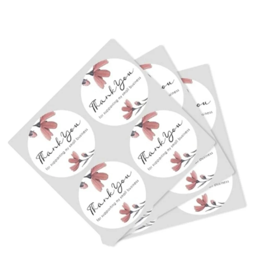 100 THANK YOU For Supporting My Small Business Stickers Peach Exotic Flow…